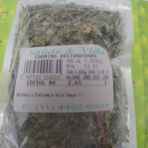 Coentro desidratado por Saúde e Vida