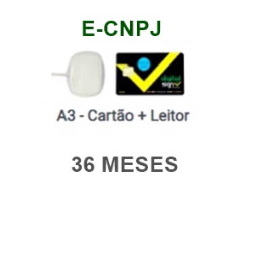 Comprar o produto de E-CNPJ | A3 CARTÃO + LEITOR | 36 MESES em Certificado Digital pela empresa Acerte Certificação Digital em Aracaju, SE por Solutudo