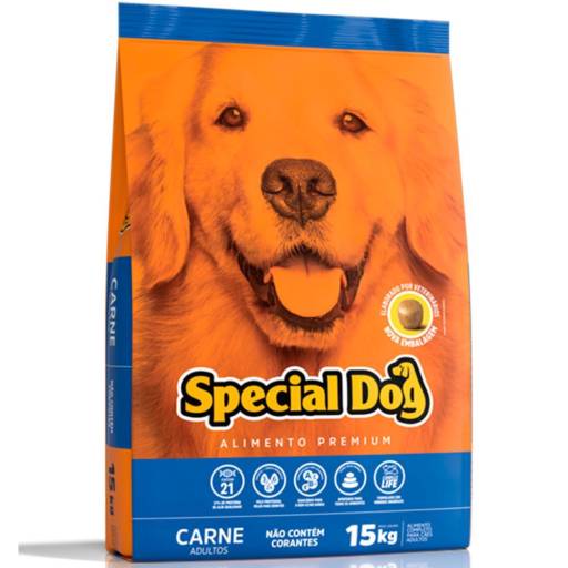 Ração Special dog Carne 15 kg - Premium 21% de proteína em Botucatu, SP por Celeiro Rações