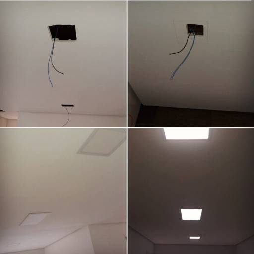 Instalação de luminárias no gesso 