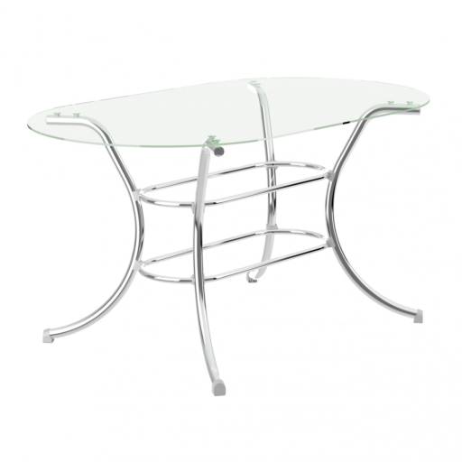 Mesa Carraro Oval 1524 Cromado/Vidro por Móveis Brasil