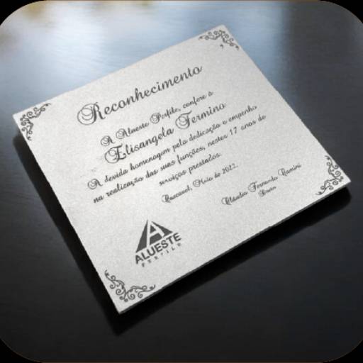 Placa De Homenagem Prata