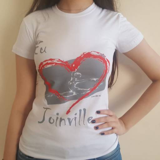 Camiseta infantil "Eu amo Joinville" Branca - 8 por Joinvilleiros