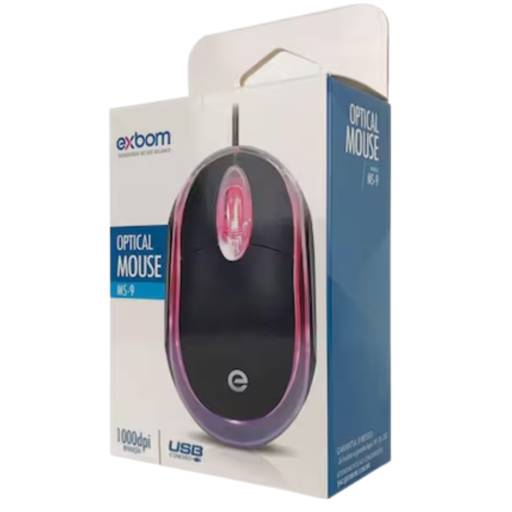Mouse USB Óptico Com Led Exbom - MS-9 com fio em Bauru, SP por Toner e Cartuchos Dalmeida Distribuidora Mouse USB Óptico Com Led Exbom - MS-9 com fio em Bauru, SP por Toner e Cartuchos Dalmeida Distribuidora