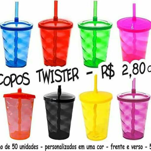 Copos Twister mult Color por D&C Brindes