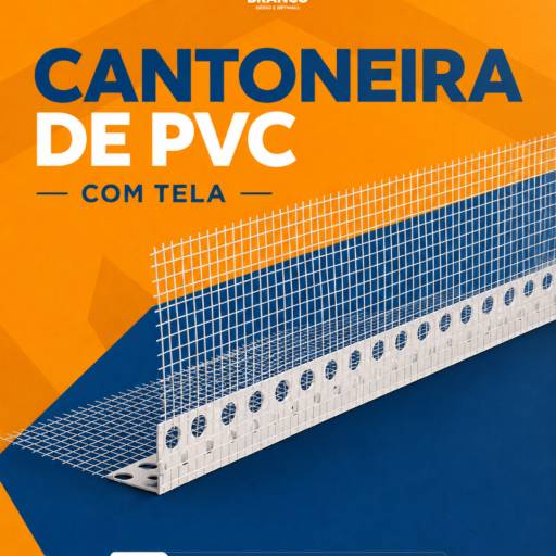 Cantoneira PVC com Tela Álcali Resistente 2,50m para Reforço de Quinas