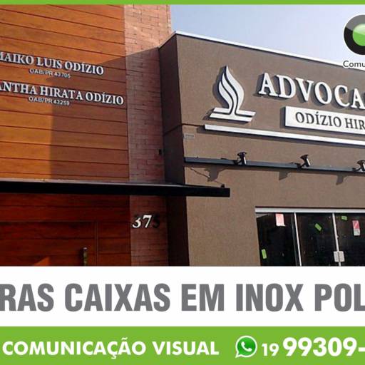 LETRAS CAIXAS EM INOX POLIDO