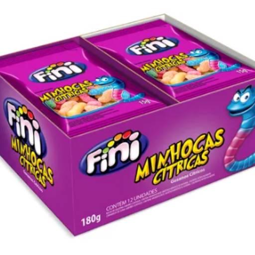 Mini Minhocas Citrícas - com 12 pacotes de 15g cada