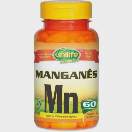 Manganês Quelato 500mg com 60 cápsulas - Unilife