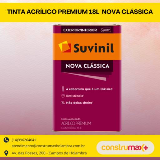 TINTA ACRÍLICO PREMIUM 18 L - NOVA CLÁSSICA