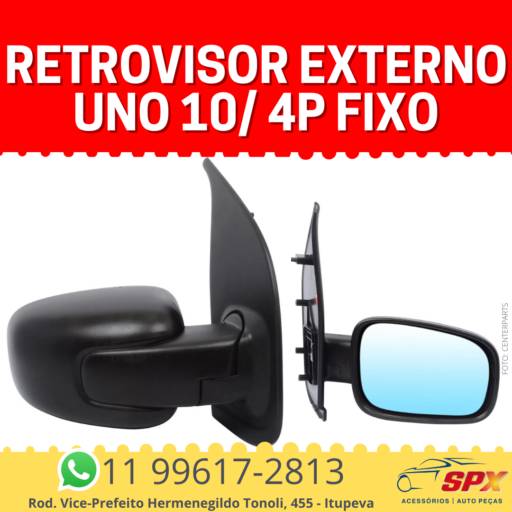 Retrovisor Externo Uno 10/ 4P Fixo em Itupeva, SP por Spx Acessórios e Autopeças