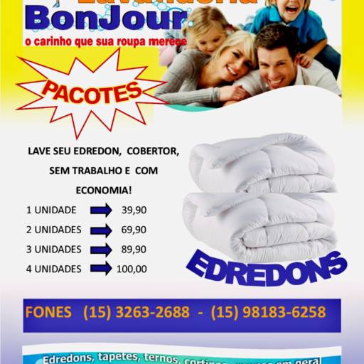 Comprar o produto de Nós lavamos seu edredon e cobertor! em A Classificar pela empresa Lavanderia Bonjour em Boituva, SP por Solutudo