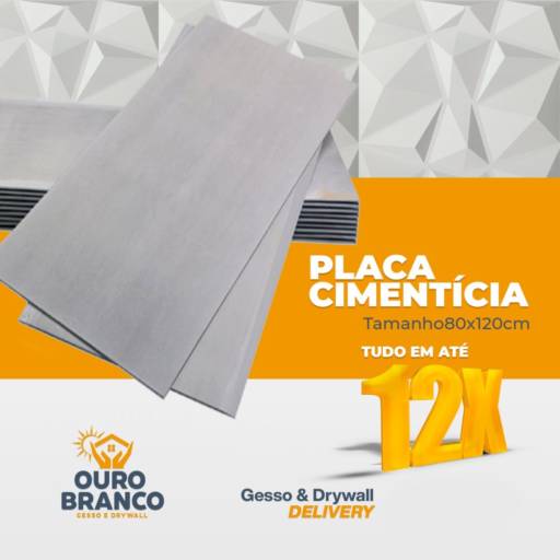Comprar o produto de Placa Cimenticia (6, 8 e 10mm) em Revestimento de Parede pela empresa Gesso Ouro Branco em Foz do Iguaçu, PR por Solutudo