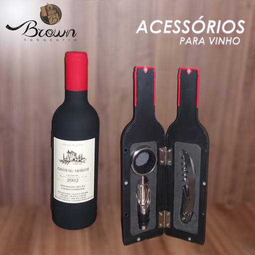 kit para vinho 3 peças por Brown Tabacaria