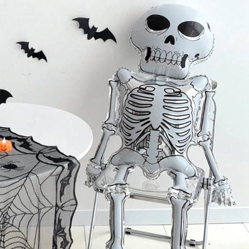Balão Metalizado Esqueleto 158cm - PARTIUFESTA