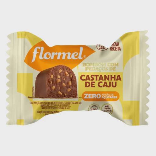 Bombom Recheado com Castanha de Caju 15g - Flormel
