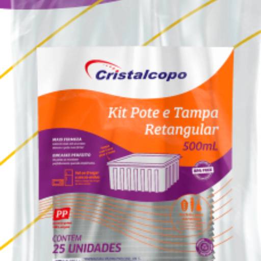 Pote 500ml Retangular Cristalcopo c/25un