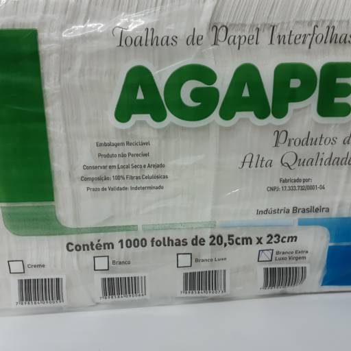 Papel Toalha Interfolha Agapel 23x20,5 100% Celulose c/1000 por TRESKOS