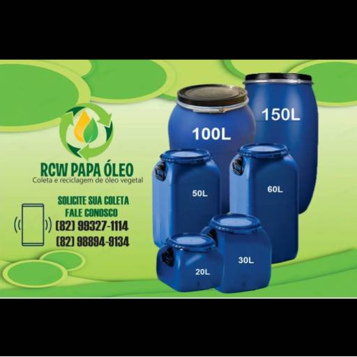 Comprar o produto de Coleta de Óleo Vegetal em Reciclagem pela empresa RCW Pioneira de Coleta de Óleo Saturado em Maceió, AL por Solutudo