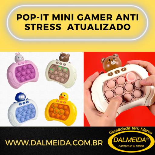 Pop-it Mini Gamer Console Anti Stress Eletrônico Atualizado em Bauru, SP por Toner e Cartuchos Dalmeida Distribuidora