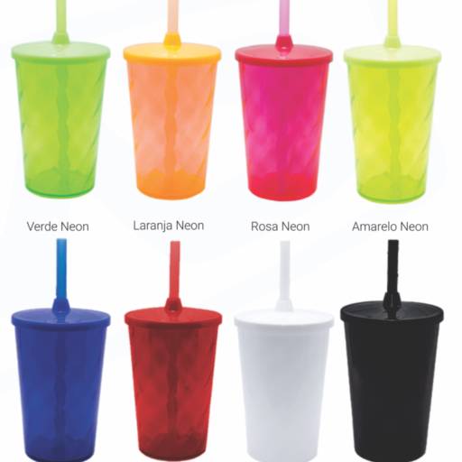 Copo Twister junior 300ml c/ tampa e canudo em São José do Rio Preto, SP por Public Gráfica e Brindes