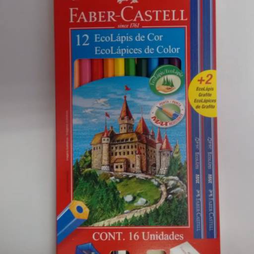 Lápis Faber-Castell com 12 cores por Papelaria Primavera