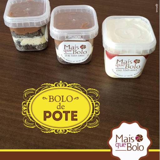 Bolo no Pote por Mais Que Bolo