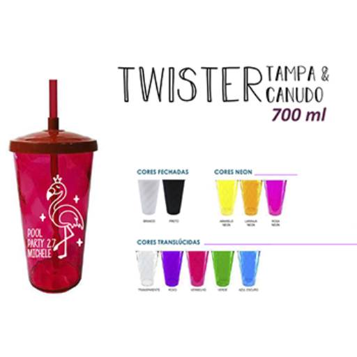 Copo Twister com Tampa e Canudo 700ml em Americana, SP por Knécas 