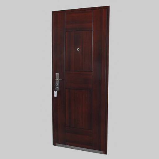 PORTA EM AÇO LISA COM OLHO MÁGICO por Delarrara Design da Construção