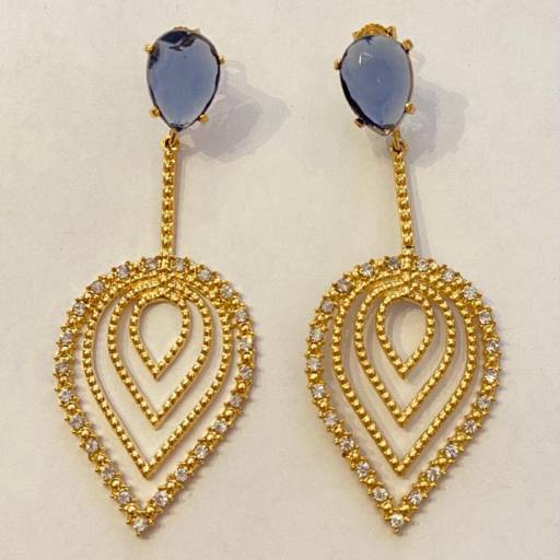 Comprar o produto de Brinco pedra azul gota semi joia - MyF em Roupas e Acessórios pela empresa Loja Ego 3 p - Roupas e Acessórios Femininos em Botucatu, SP por Solutudo