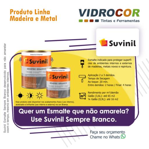Suvinil Esmalte Sempre Branco - Vidrocor Tintas