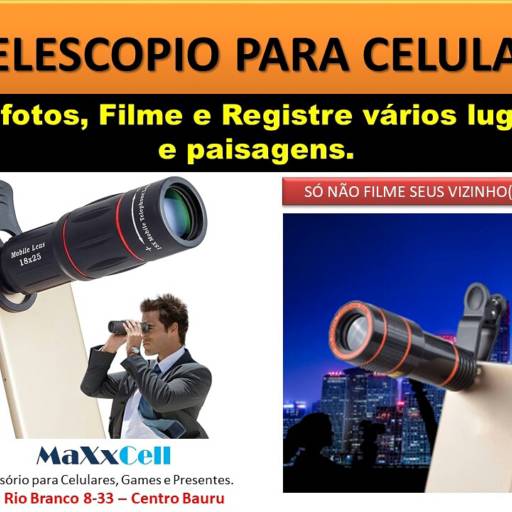 Comprar o produto de Telescopio para Celular em A Classificar pela empresa MaxxCell Assistência Técnica, Acessórios, Digital Presentes em Bauru, SP por Solutudo