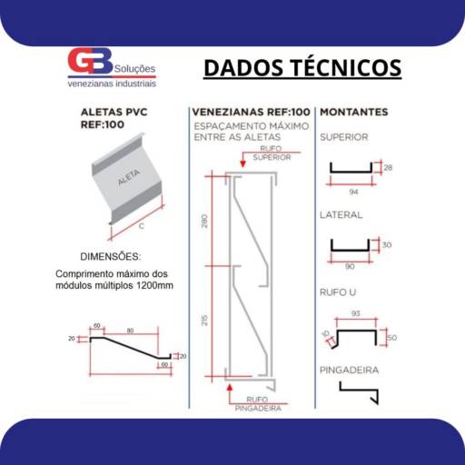 DADOS TÉCNICOS VENEZIANA INDUSTRIAL GB SOLUÇÕES JUNDIAÍ