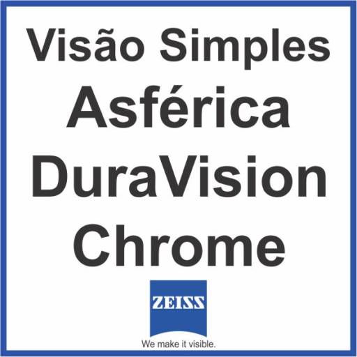 Comprar o produto de Lente Convencional Asférica DuraVision Chrome Zeiss  em Outros pela empresa Óptica Santa Luzia em Bauru, SP por Solutudo