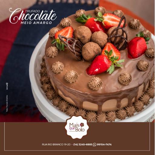 Bolo Chocolate Meio Amargo por Mais Que Bolo