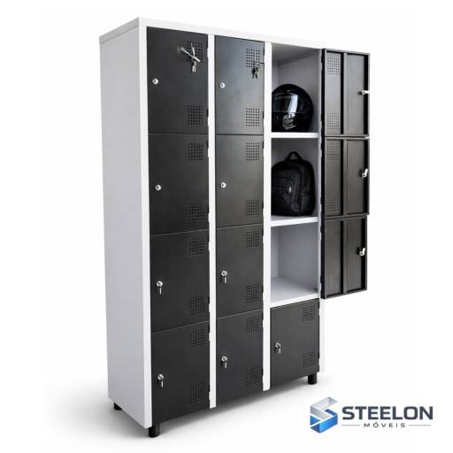 Roupeiro de Aço 12 Portas para Cadeado - Steelon Móveis