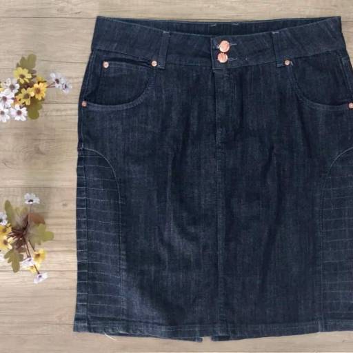Saia Jeans c/ Recortes e Pespontos (Disponível no Tamanho: 46 e 48) por Blessing Store 