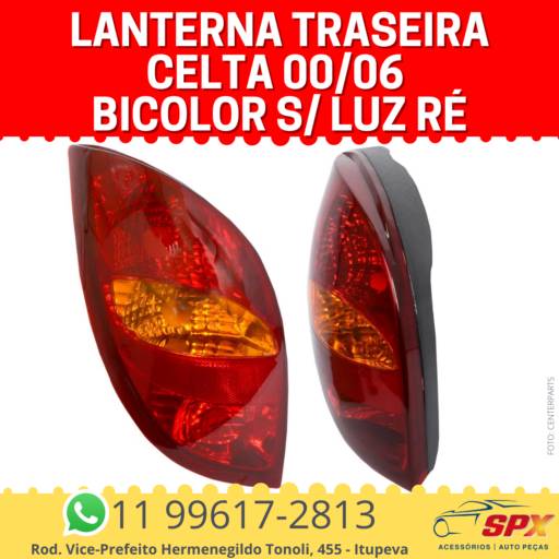 Lanterna Traseira Celta 00/06 Bicolor s/ Luz Ré em Itupeva, SP por Spx Acessórios e Autopeças