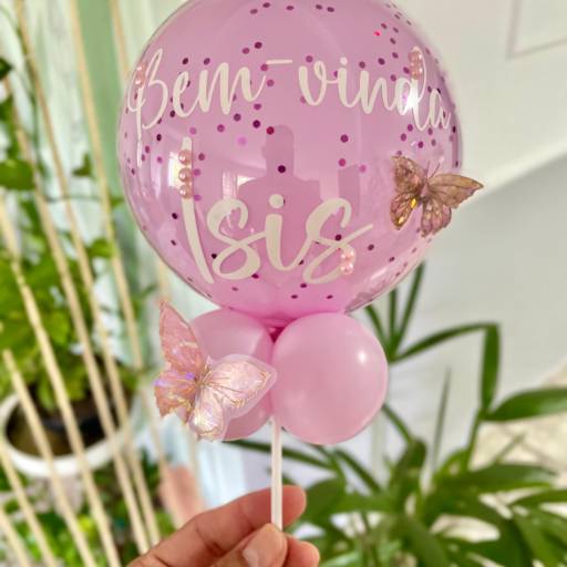 Comprar o produto de Topo de bolo de balão com borboletas  em Balões personalizados pela empresa João Witte Balloon - Balões Personalizados em Foz do Iguaçu, PR por Solutudo