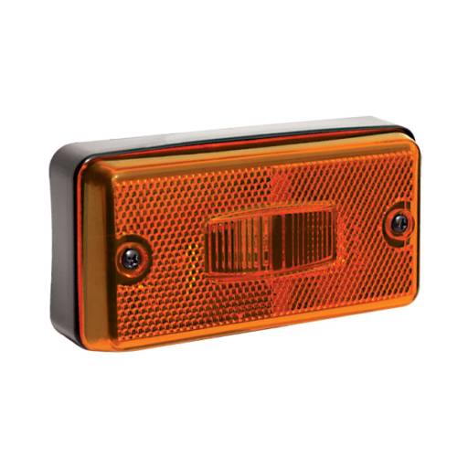 LANTERNA LED AMARELA RETANGULAR REFLETIVA UNIVERSAL C/SOQUETE TIPO FACCHINI