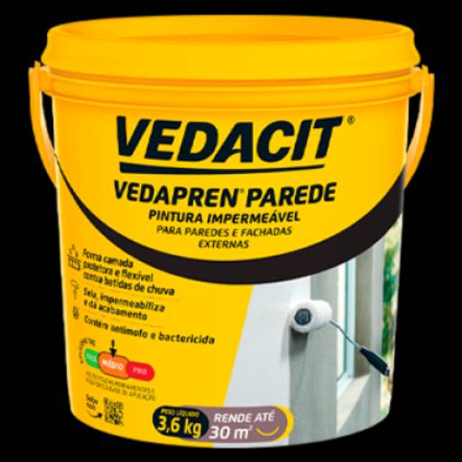Vedacit Vedapren Parede Pintura Impermeável 3,6KG em Boituva, SP por Solução Materiais e Equipamentos