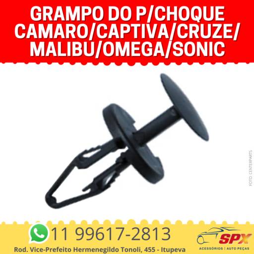Grampo do P/choque Camaro/Captiva/Cruze/Malibu/Omega/Sonic em Itupeva, SP por Spx Acessórios e Autopeças