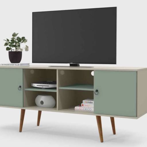 Rack Patrimar Estrela Off/Verde Bellagio por Móveis Brasil