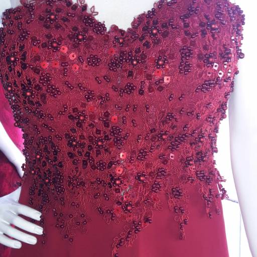 Vestido  marsala corpo todo Bordado  por Rose Jordan Noivas & Festas  