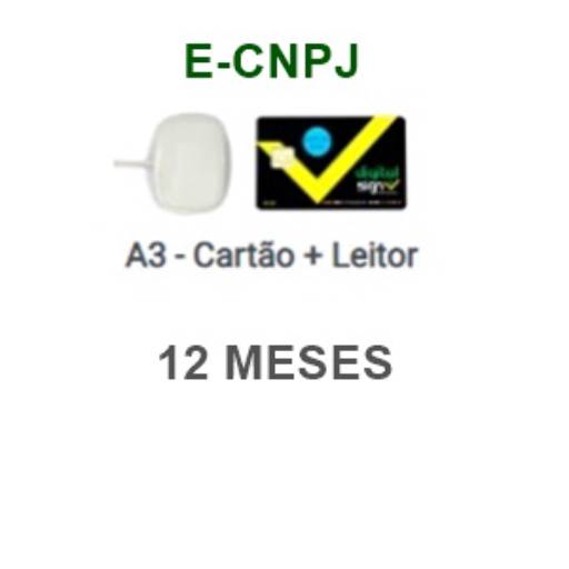 Comprar o produto de E-CNPJ | A3 CARTÃO + LEITOR | 12 MESES em Certificado Digital pela empresa Acerte Certificação Digital em Aracaju, SE por Solutudo