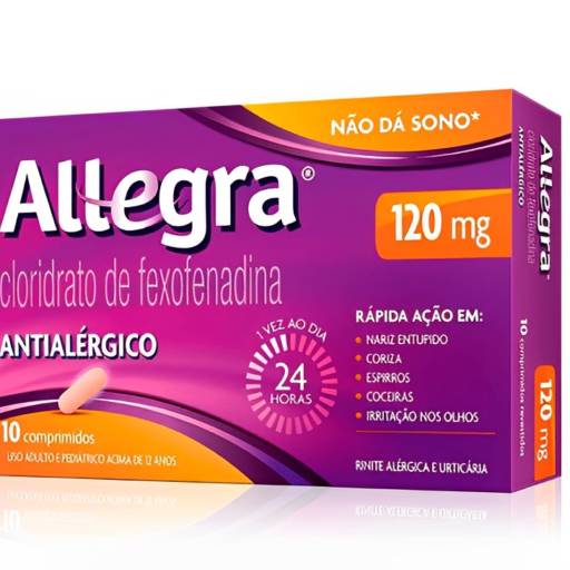 Comprar o produto de ALLEGRA CLORIDRATO DE FEXOFENADINA 120MG 10 COMPRIMIDOS em Medicamentos pela empresa Farmácia Rio Preto - Inova do Compre Mix em São José do Rio Preto, SP por Solutudo
