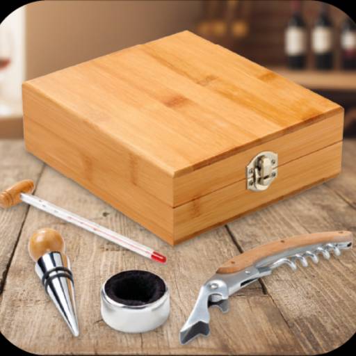 Kit Vinho Caixa de Bambu 4 Peças