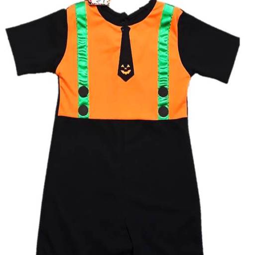 2705 - Macacão abóbora bebê (tamanhos 1 e 2) em Tietê, SP por Fantasia & Folia