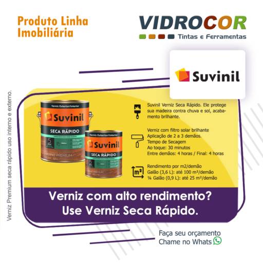 Suvinil Verniz Seca Rápido - Vidrocor Tintas