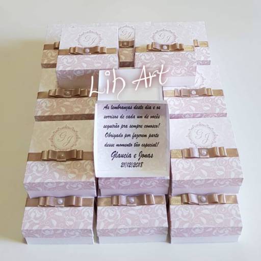 Caixa convite ou agradecimento papel personalizado casamento por Lih Art Lembrancinhas